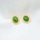 Natural Hetian Jade Green Jade Pendant S925 Sterling Silver Oval Jade Necklace