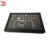 Sponge Ring Earring Jewelry Storage Display Box with Lid