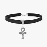Egypt Ankh Cross Charm Choker Necklace Wiccan Pagan Gothic Jewelry