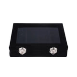 12 Grid Velvet Glass Jewelry Ring Display Organiser Box Tray Holder