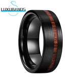 8mm Tungsten Carbide Wood Inlay Engagement Band
