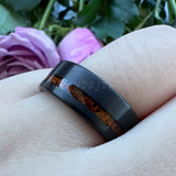 8mm Tungsten Carbide Wood Inlay Engagement Band