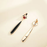 Red Crystal Agate Drop Earrings for Women