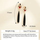 Red Crystal Agate Drop Earrings for Women