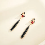 Red Crystal Agate Drop Earrings for Women