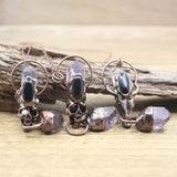 Skull Ox Head Shape Pendant Necklace Antique Bronze Gemstone Jewelry