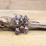 Skull Ox Head Shape Pendant Necklace Antique Bronze Gemstone Jewelry