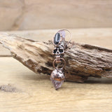 Skull Ox Head Shape Pendant Necklace Antique Bronze Gemstone Jewelry