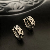 Checkerboard Earrings 925 Silver Vintage Women's Statement Jewelry