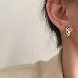 Checkerboard Earrings 925 Silver Vintage Women's Statement Jewelry