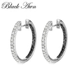 Awn Round Spinel Engagement Hoop Earrings Fine Jewelry