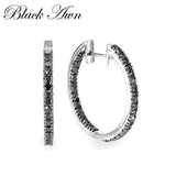Awn Round Spinel Engagement Hoop Earrings Fine Jewelry