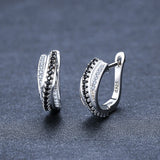 Classic Silver Spinel Engagement Hoop Earrings for Women