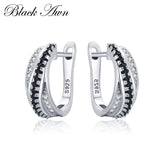 Classic Silver Spinel Engagement Hoop Earrings for Women