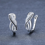 Silver Spinel Engagement Hoop Earrings for Women