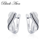 Silver Spinel Engagement Hoop Earrings for Women