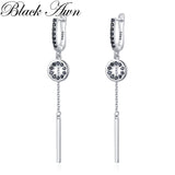 Awn Hoop Earrings for Women Classic Silver Spinel Engagement Jewelry