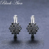 Silver Spinel Awn Hoop Earrings for Women I230
