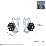 Silver Spinel Awn Hoop Earrings for Women I230