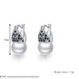 Awn Round Pearl Hoop Earrings Silver Spinel Engagement Jewelry