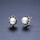 Classic Silver Spinel Hoop Earrings for Women I223