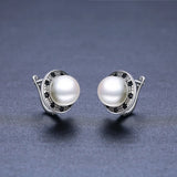 Classic Silver Spinel Hoop Earrings for Women I223