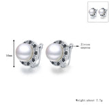 Classic Silver Spinel Hoop Earrings for Women I223