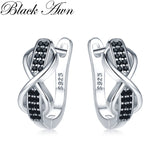 Awn Silver Spinel Engagement Bow Earrings I157
