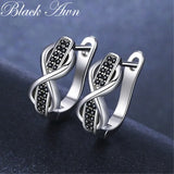 Awn Silver Spinel Engagement Bow Earrings I157