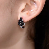 Awn Hoop Earrings for Women Silver Spinel Engagement I232