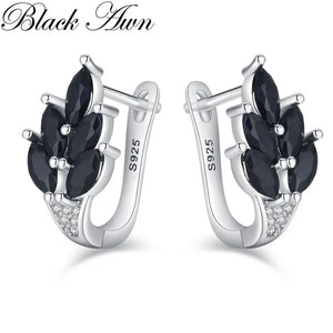 Awn Hoop Earrings for Women Silver Spinel Engagement I232