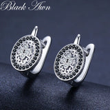 Classic Silver Oval Spinel Engagement Hoop Earrings for Women