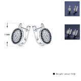 Classic Silver Oval Spinel Engagement Hoop Earrings for Women