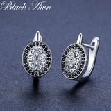 Classic Silver Oval Spinel Engagement Hoop Earrings for Women