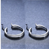 Awn Classic Silver Round Spinel Engagement Hoop Earrings