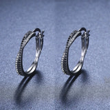 Awn Classic Silver Round Spinel Engagement Hoop Earrings