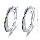 Awn Classic Silver Round Spinel Engagement Hoop Earrings