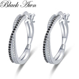 Awn Classic Silver Round Spinel Engagement Hoop Earrings