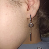 Classic Silver Spinel Awn Hoop Earrings for Women I214