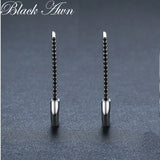Silver Spinel Awn Hoop Earrings for Women