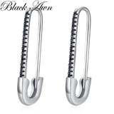 Silver Spinel Awn Hoop Earrings for Women