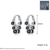 Classic Silver Spinel Awn Hoop Earrings for Women