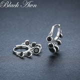 Classic Silver Spinel Awn Hoop Earrings for Women