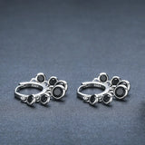 Classic Silver Spinel Awn Hoop Earrings for Women
