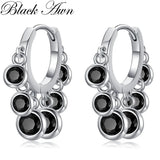 Classic Silver Spinel Awn Hoop Earrings for Women