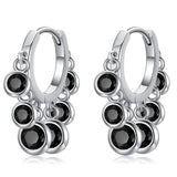 Classic Silver Spinel Awn Hoop Earrings for Women