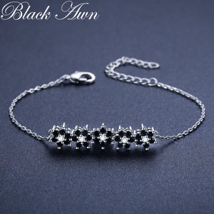 Hot Flower Silver Charm Bracelet Women Wedding Jewelry