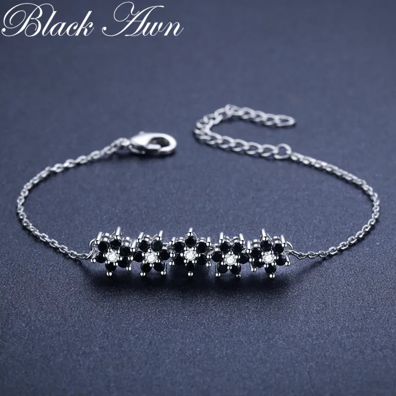 Hot Flower Silver Charm Bracelet Women Wedding Jewelry