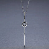Awn Necklace Silver Necklace Black&White Stone Pendants