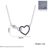 Awn Necklace Silver Necklace Women Jewelry Heart Black&White Stone Pendants